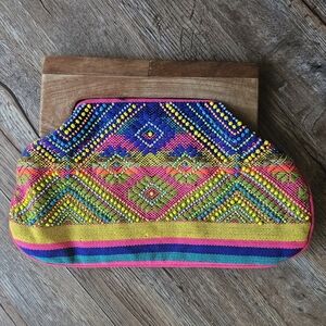 Embroidered Camel Threads - Fiesta Clutch - Beaded Detail